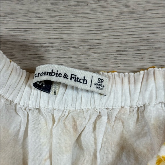 Abercrombie & Fitch Off The Shoulder Yellow Floral Puff Sleeve Mini Dress women - Picture 3 of 3